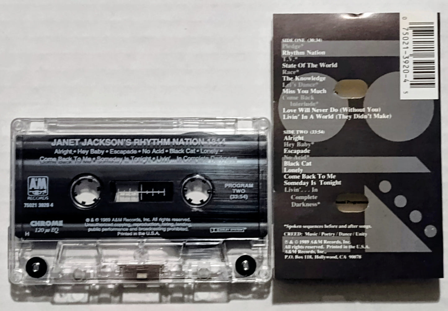 Janet Jackson - "Janet Jackson's Rhythm Nation 1814" - CASSETTE TAPE VG+/VG+