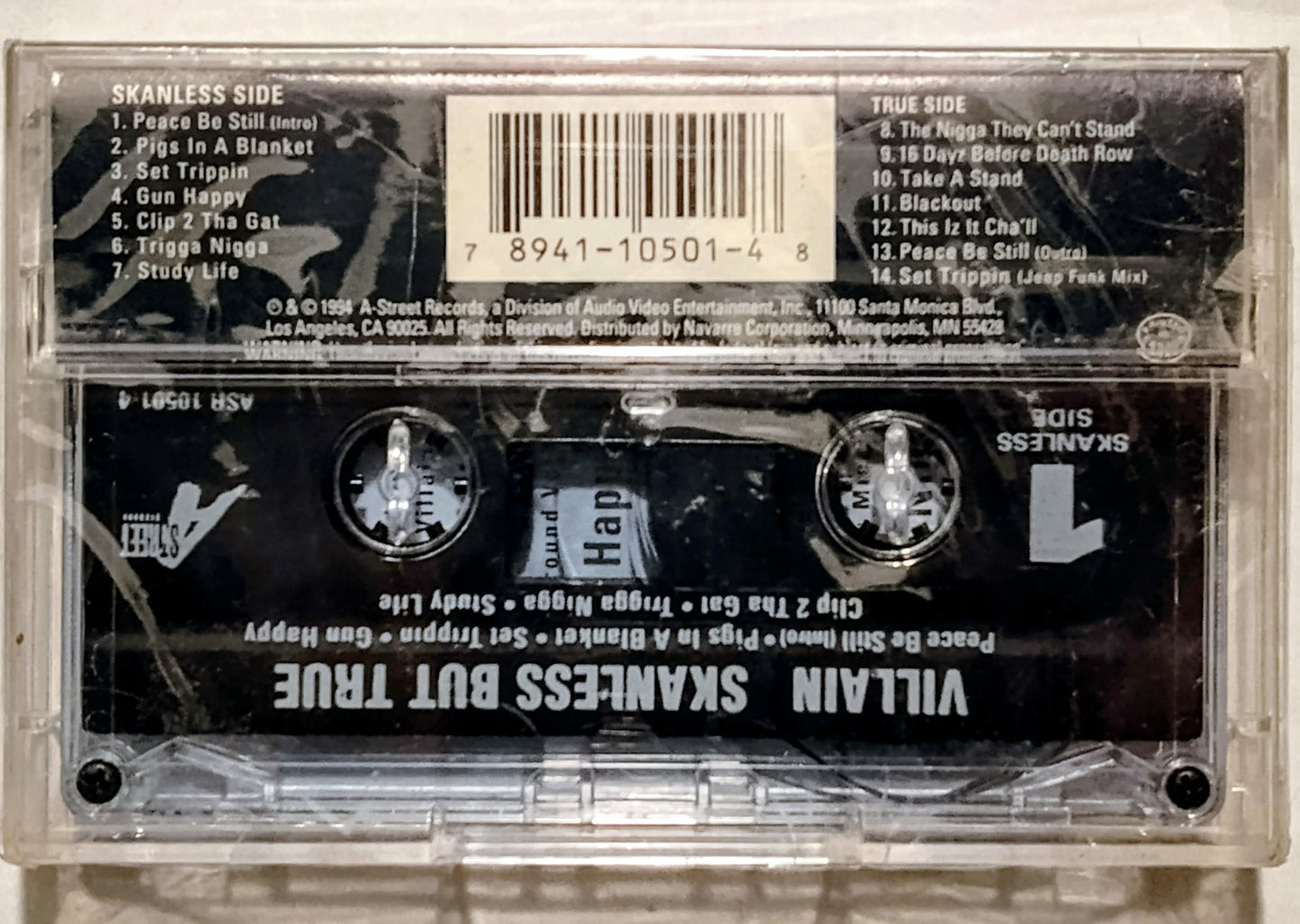 Villain - “Skanlesss But True” - CASSETTE TAPE NM/M (Sealed; small tear in cellophane; tiny crack on underside of case)