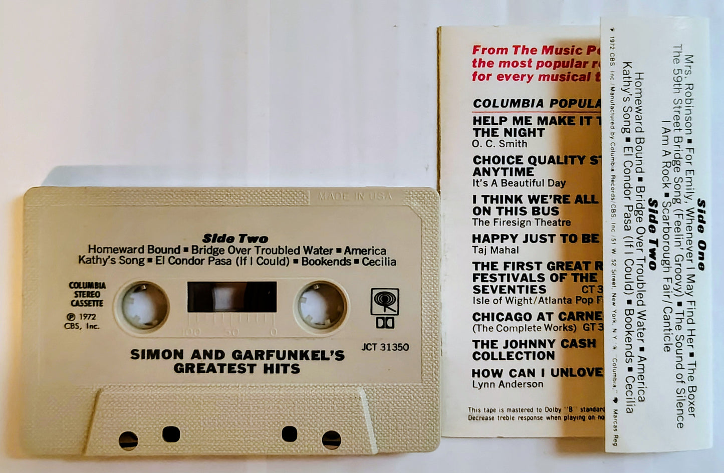 Simon & Garfunkel - “Greatest Hits” - CASSETTE TAPE (Beige/ textured shell) VG+/VG+