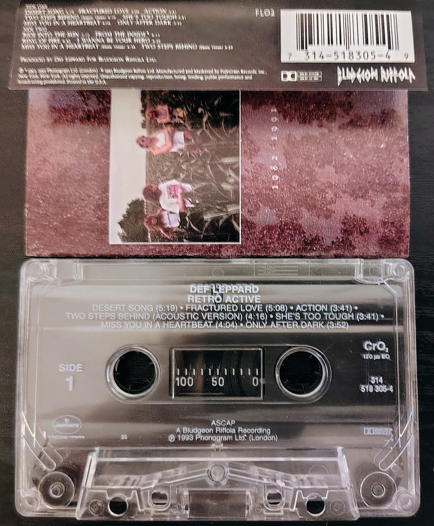 Def Leppard - "Retro Active" - CASSETTE TAPE VG+/VG+