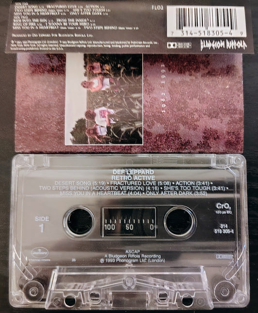 Def Leppard - "Retro Active" - CASSETTE TAPE VG+/VG+