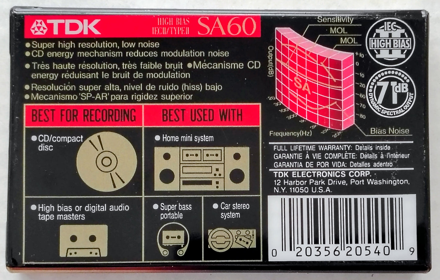 Blank - TDK SA 60 Type II (60-Minute; black label; Sealed)