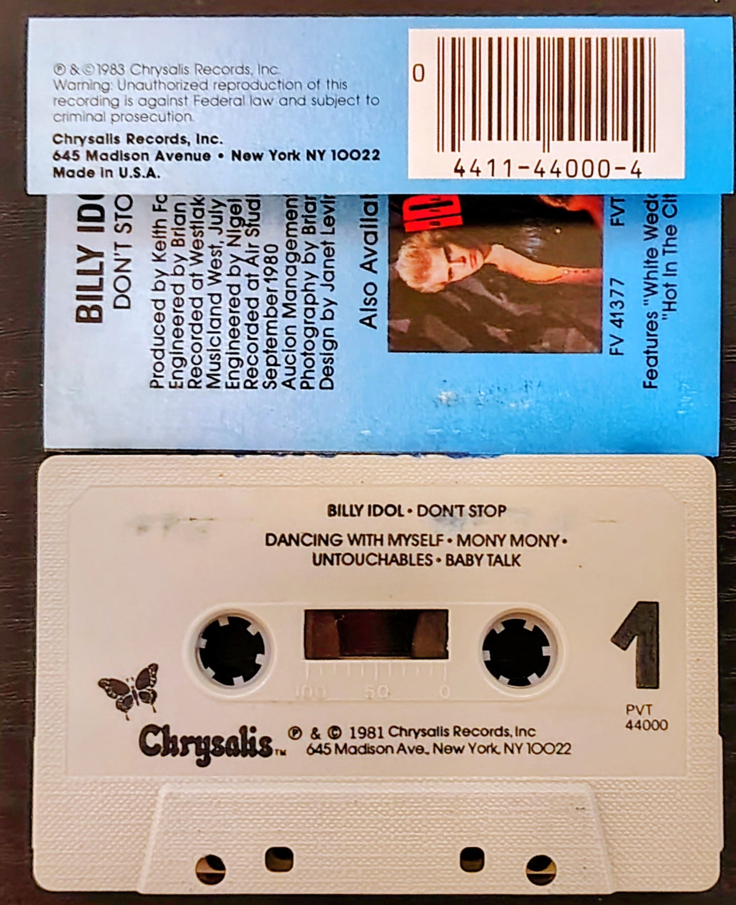 Billy Idol - “Don't Stop” - CASSETTE TAPE VG/VG