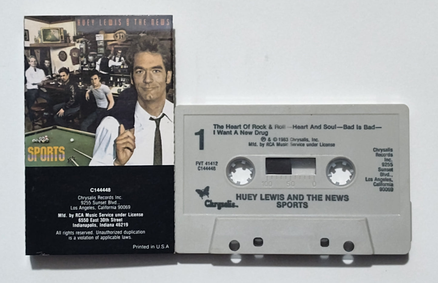 Huey Lewis & The News - "Sports" - CASSETTE TAPE (RCA Club) VG/VG