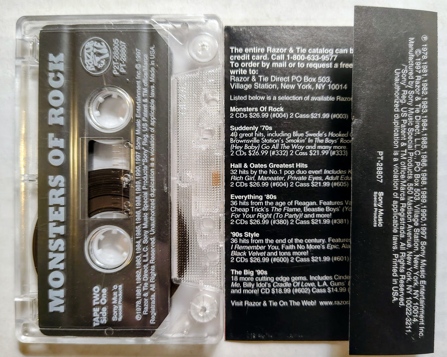 Various Artists - "Monsters Of Rock Compilation” - CASSETTE TAPE (2x) VG+/VG+