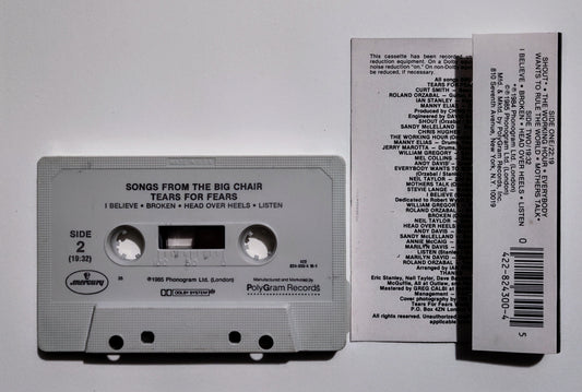 Tears For Fears - "Songs From The Big Chair" - CASSETTE TAPE (DOLBY STEREO) VG+/VG
