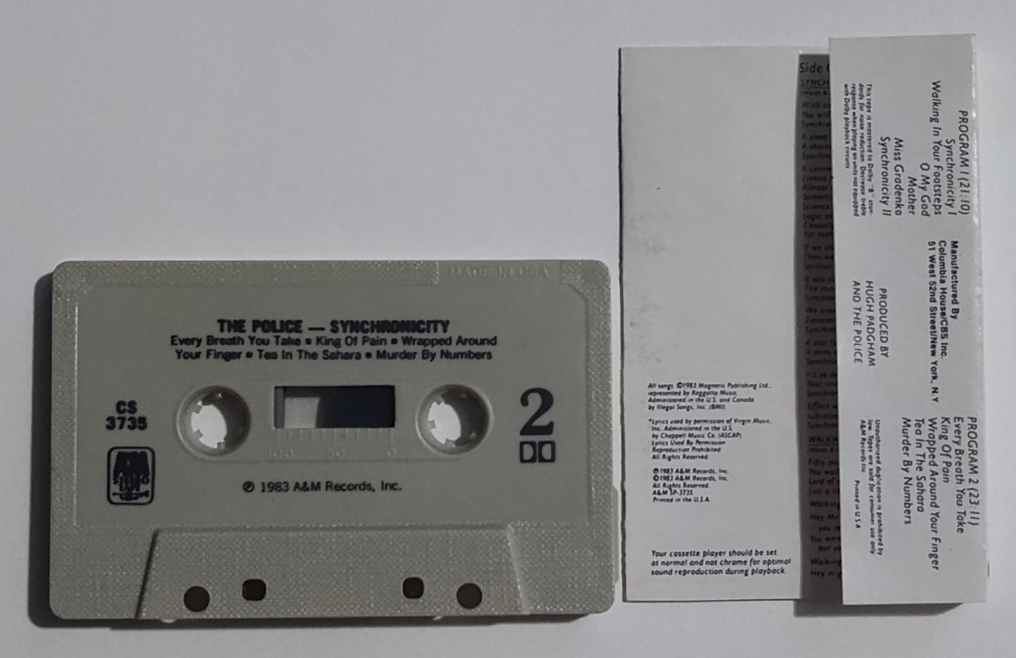 Police, The - "Synchronicity" - CASSETTE TAPE (DOLBY) VG+/VG+