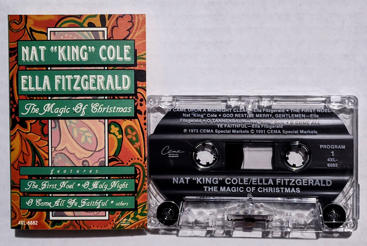 Ella Fitzgerald, Nat "King" Cole - "The Magic Of Christmas" - CASSETTE TAPE VG+/VG+