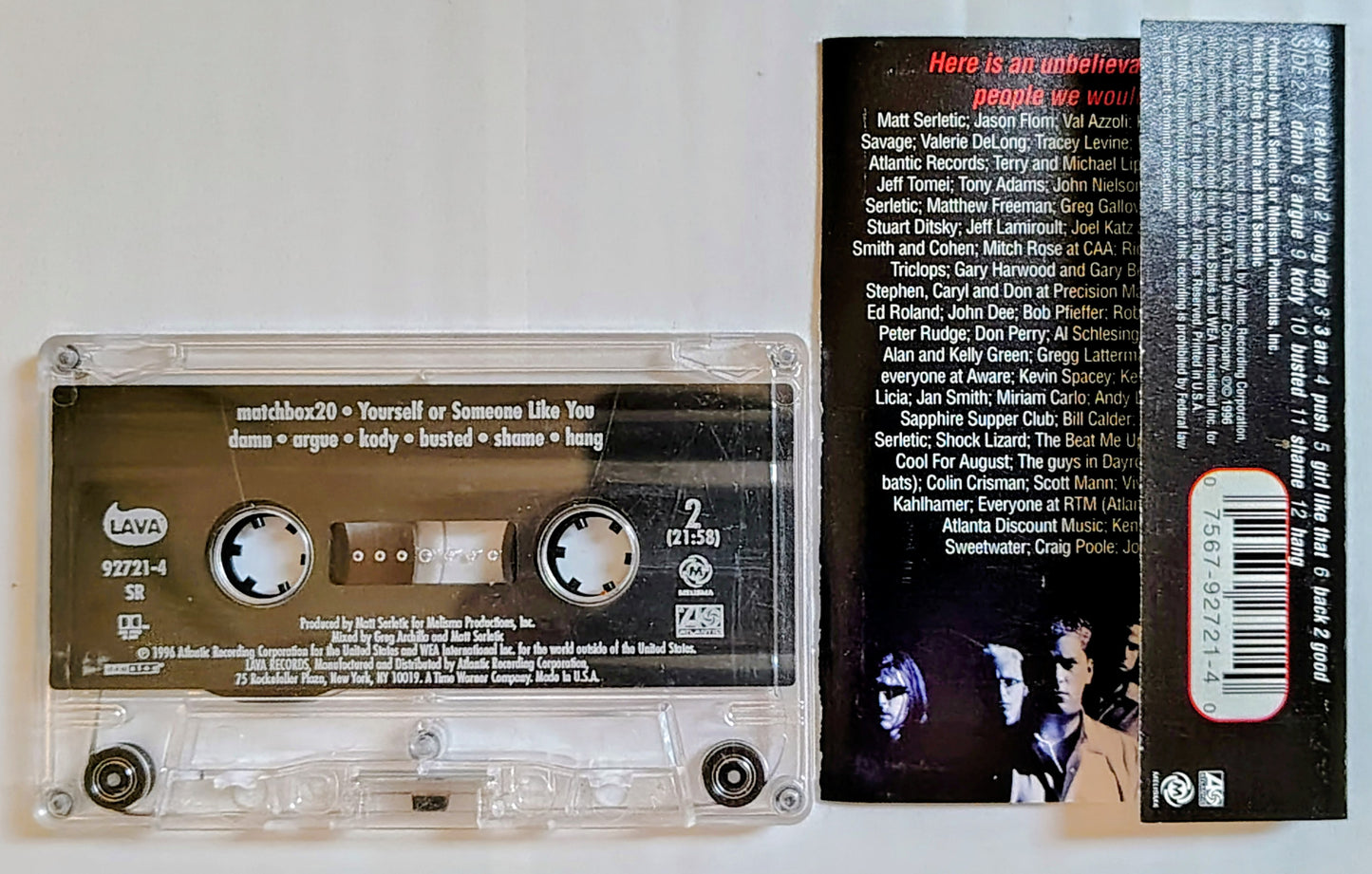 Matchbox 20 Featuring Rob Thomas From Matchbox 20 - “Yourself Or Someone Like You” - CASSETTE TAPE VG+/VG+ *🚨*