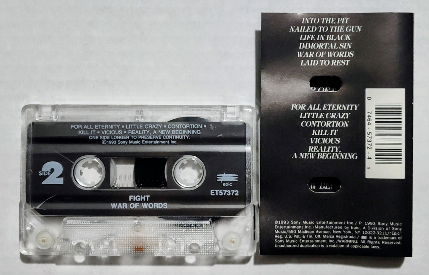 Fight - “War Of Words” - CASSETTE TAPE VG+/VG+