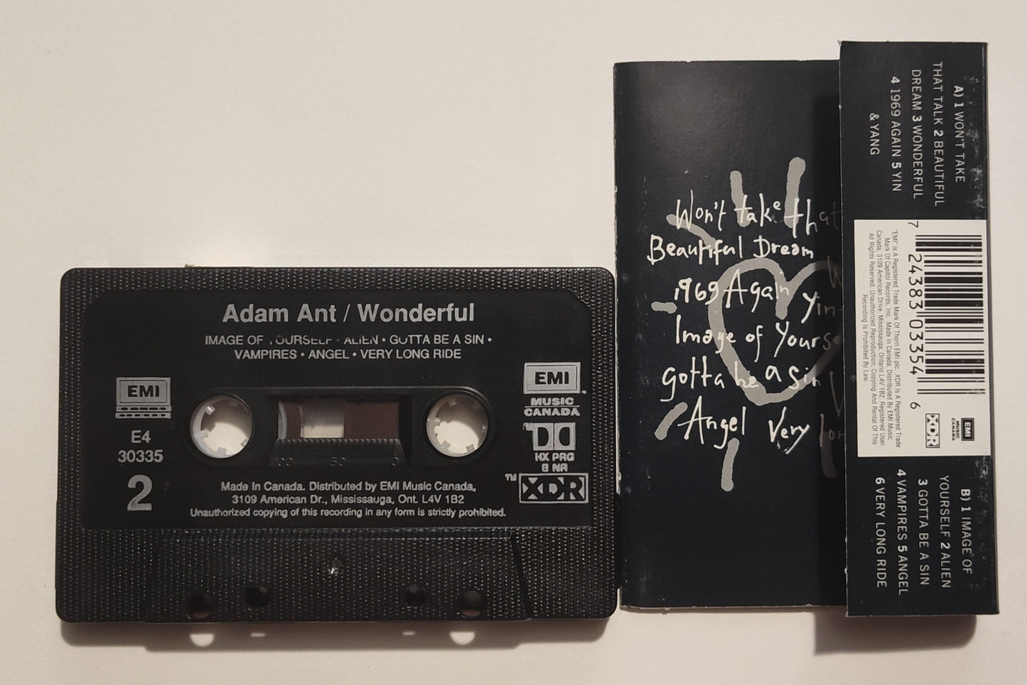 Adam Ant - "Wonderful" - CASSETTE TAPE (XDR; DOLBY HX PRO B NR) VG/VG