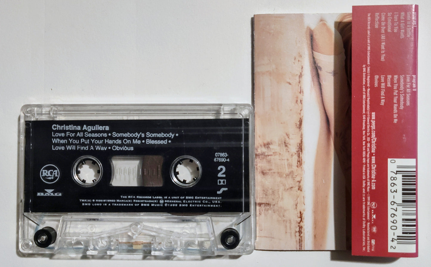 Christina Aguilera - "Christina Aguilera" - CASSETTE TAPE (DIGalog; DOLBY) VG/VG (Lightstruck cover)
