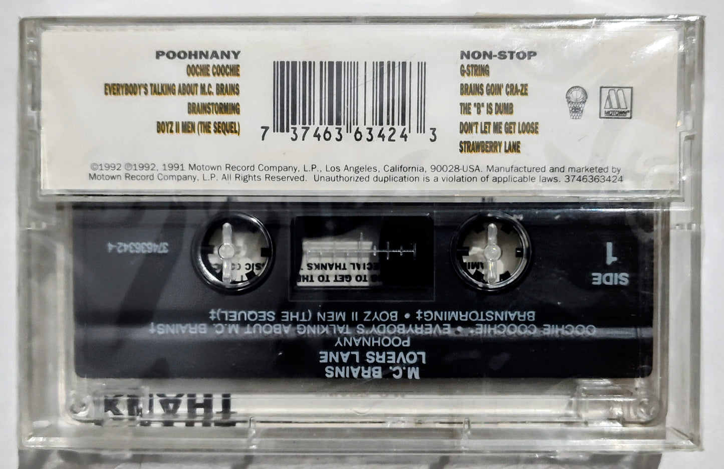 M.C. Brains - “Lovers Lane” - CASSETTE TAPE M/M (Sealed with hype sticker)