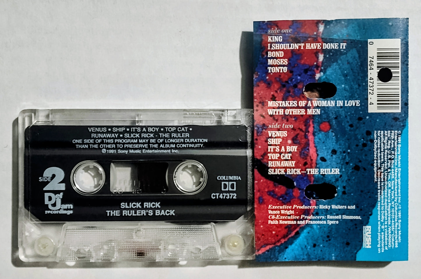 Slick Rick - "The Ruler's Back" - CASSETTE TAPE VG/VG+