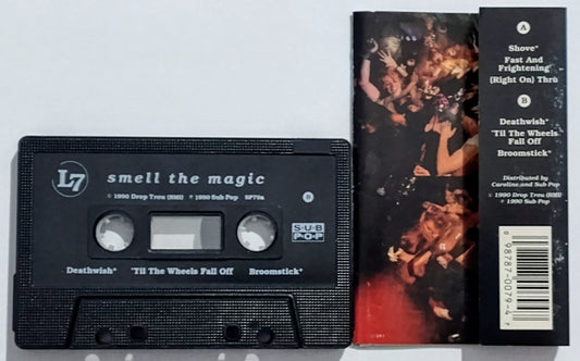 L7 - “Smell The Magic” - INDIE CASSETTE TAPE G+/VG+