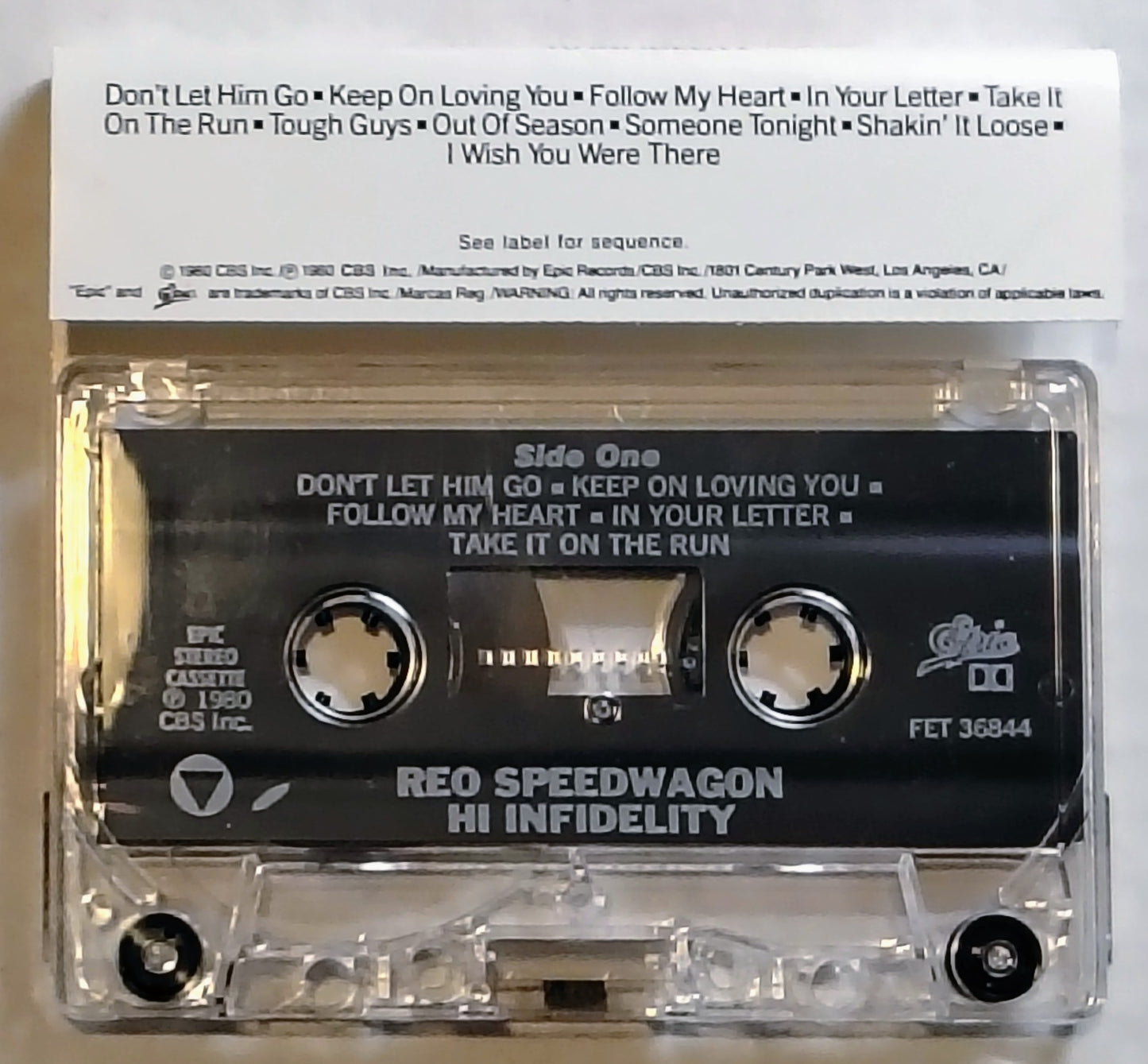 REO Speedwagon - "Hi Infidelity" - CASSETTE TAPE VG+/VG+