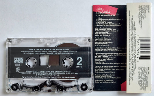 Mike & The Mechanics - “Word Of Mouth” - CASSETTE TAPE VG/VG+ (Cut thru j card spine)
