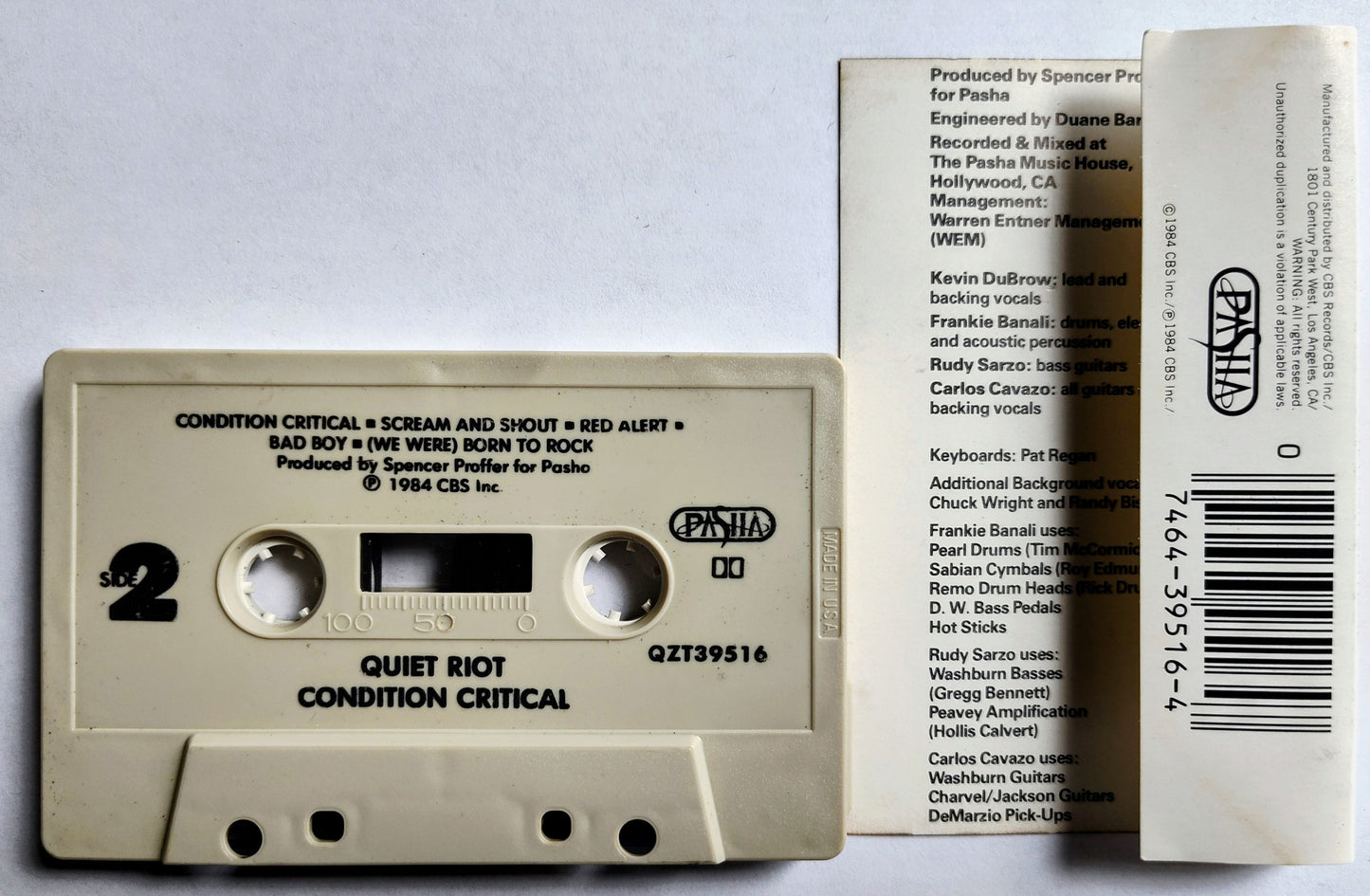 Quiet Riot - “Condition Critical” - CASSETTE TAPE VG+/VG+