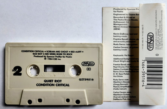 Quiet Riot - “Condition Critical” - CASSETTE TAPE VG+/VG+