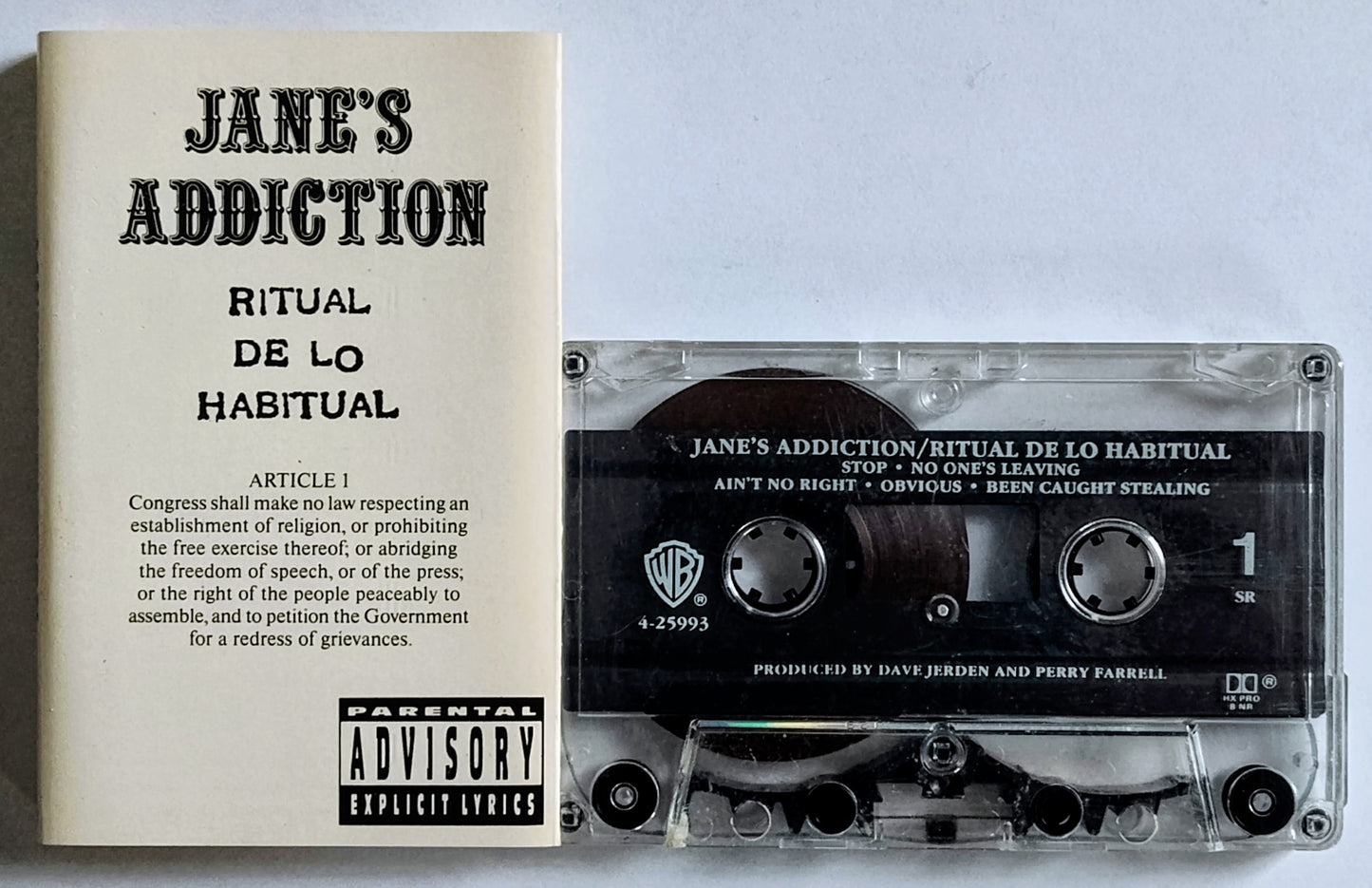 Jane’s Addiction - “Ritual De Lo Habitual” - CASSETTE TAPE VG/VG