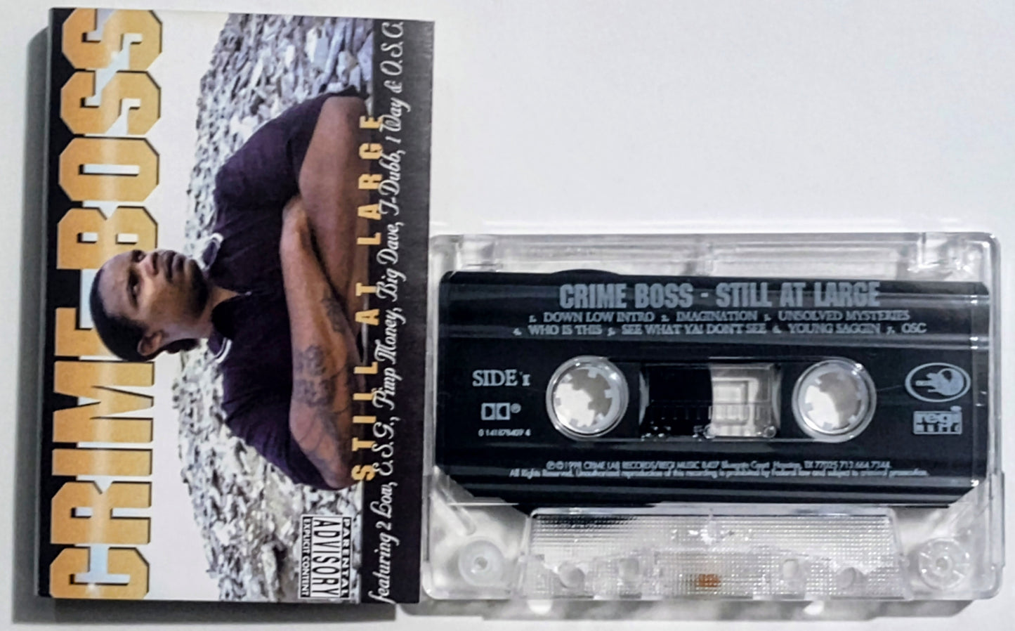 Crime Boss- "Still At Large" - CASSETTE TAPE NM/NM