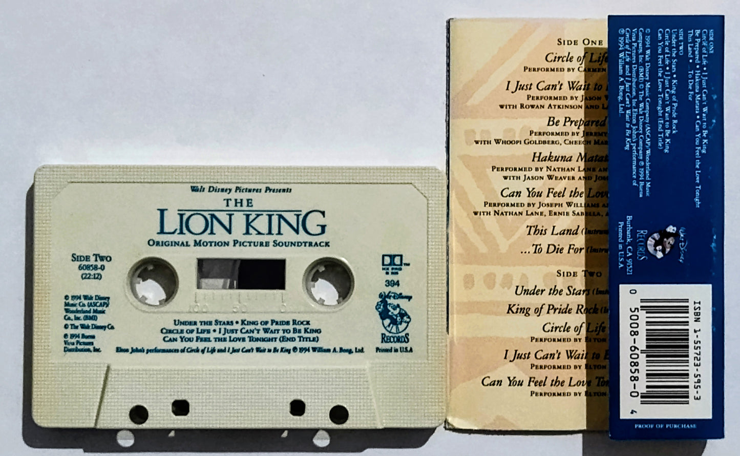 Elton John - “The Lion King Soundtrack” - CASSETTE TAPE VG/VG