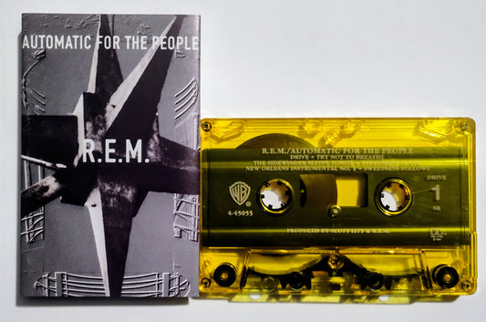 R.E.M. - "Automatic For The People" - CASSETTE TAPE (SR; DOLBY HX PRO B NR; Yellow shell) VG/VG