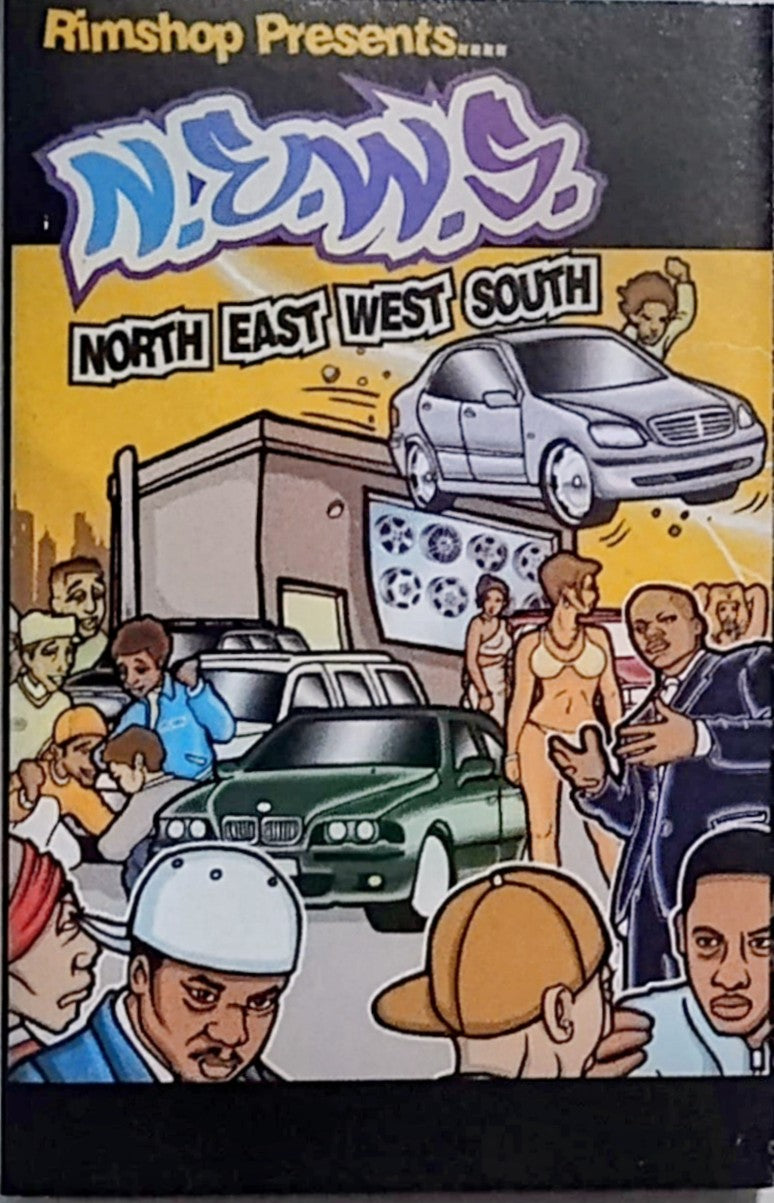 Various Artists - "Rimshop Presents...N.E.W.S- North, East, West, South" - CASSETTE TAPE (BMG) VG+/VG+