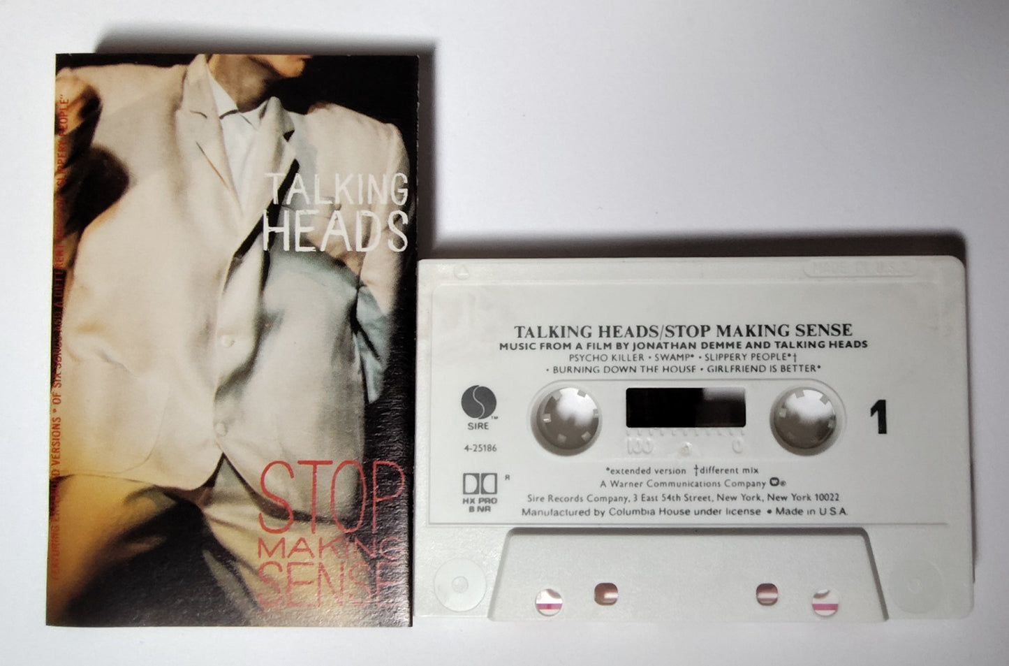 Talking Heads - "Stop Making Sense" - CASSETTE TAPE (Columbia House Club; DOLBY HX PRO B NR) VG+/VG+