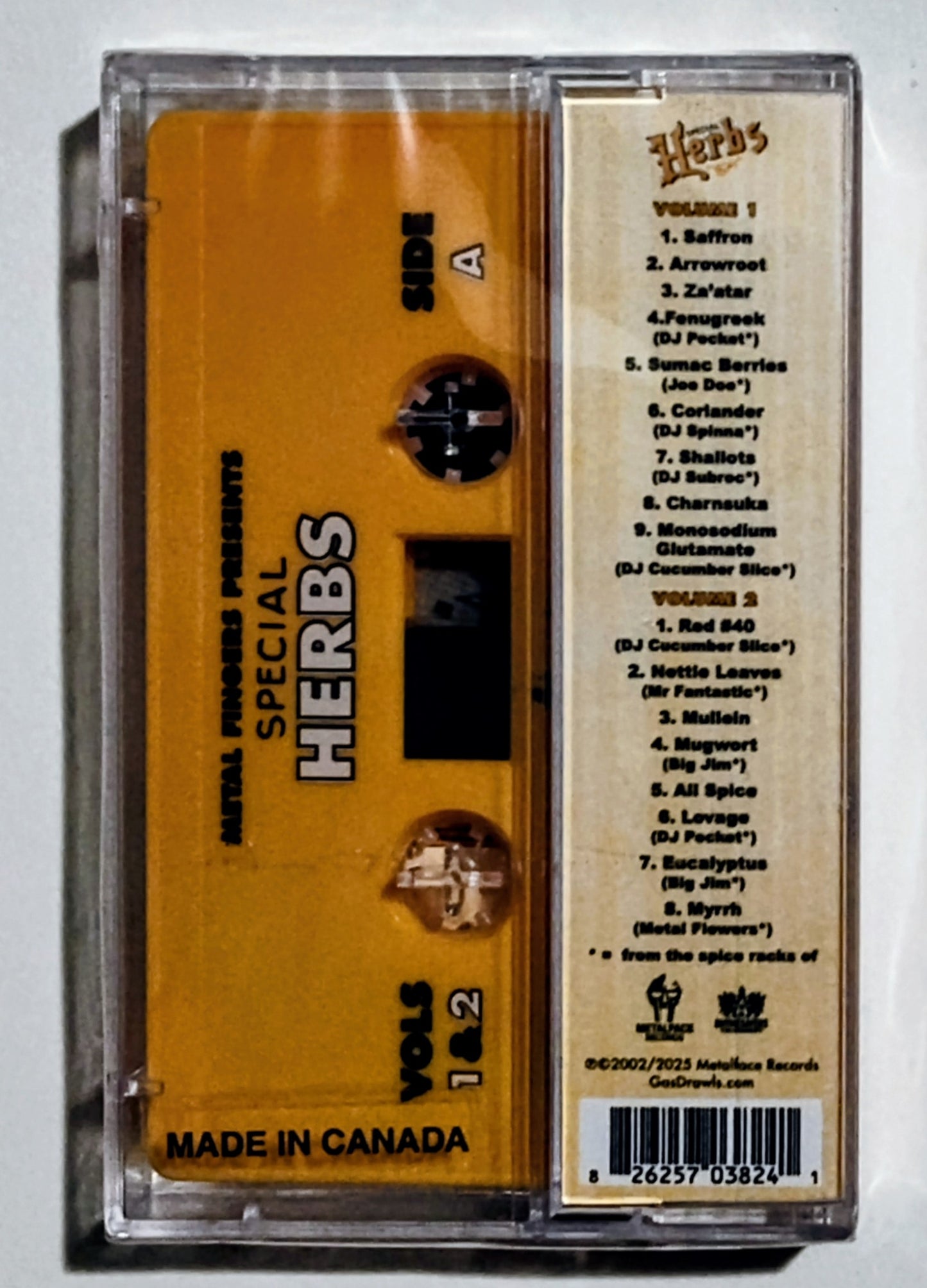 MF Doom as Metal Fingers - "Special Herbs (Instrumentals; 5-Tape Complete Set)" - CASSETTE TAPE NM/M (All Sealed; 2 tapes have cracks on back of case)