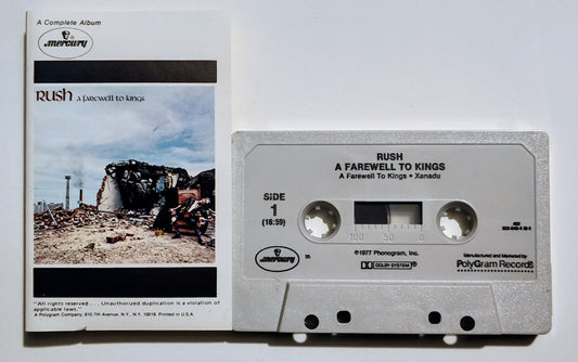 Rush - "A Farewell To Kings" - CASSETTE TAPE (DOLBY) VG+/VG