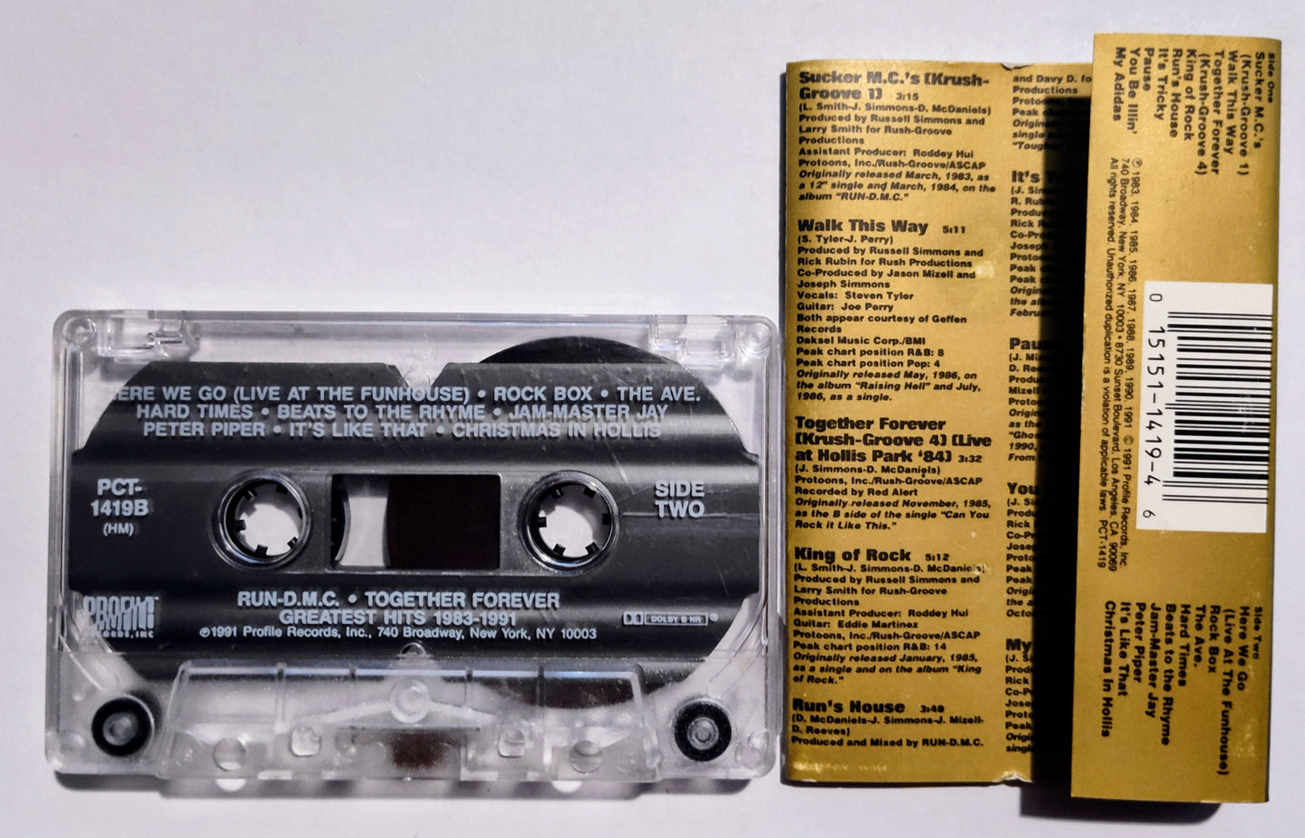 Run-D.M.C. - "Together Forever Greatest Hits 1983-1991" - CASSETTE TAPE (DOLBY B NR) VG+/VG
