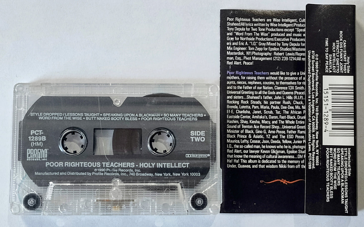 Poor Righteous Teachers - “Holy Intellect” - CASSETTE TAPE VG+/VG+