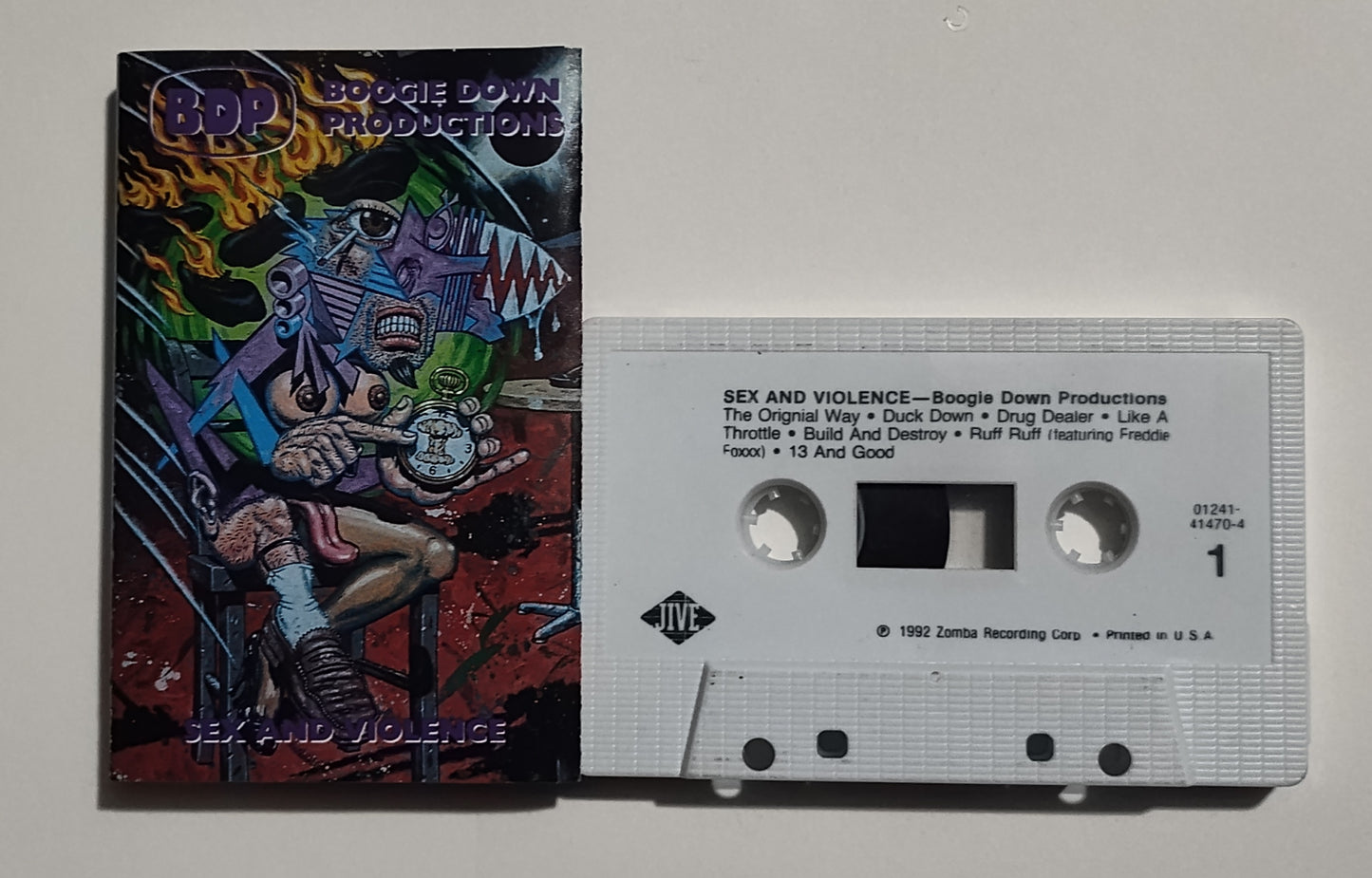 Boogie Down Productions - "Sex And Violence" - CASSETTE TAPE VG+/VG+