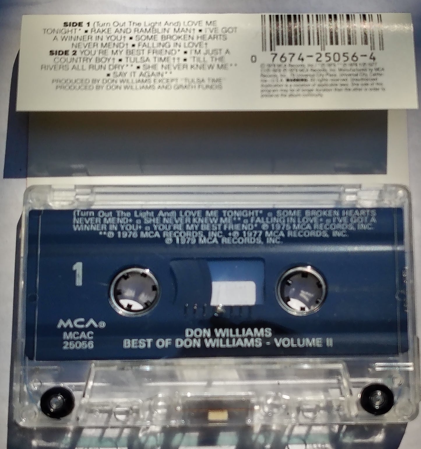 Don Williams - "The Best Of Don Williams, Volume II" CASSETTE TAPE VG+/VG+