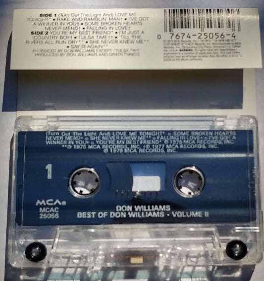 Don Williams - "The Best Of Don Williams, Volume II" CASSETTE TAPE VG+/VG+