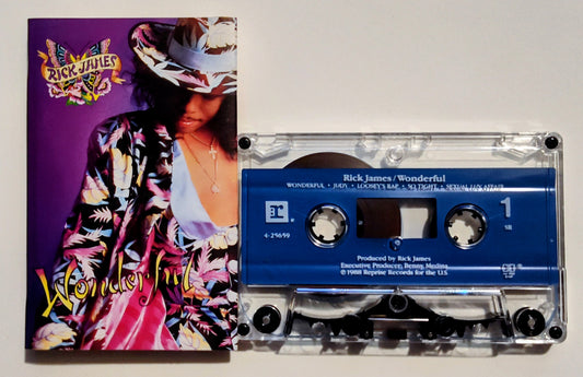 Rick James - "Wonderful" - CASSETTE TAPE (SR; DOLBY HX PRO B NR) VG/VG+ (Drill hole in spine)