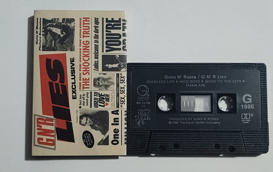 Guns N' Roses - "GNR Lies" - CASSETTE TAPE (Canada; black shell; DOLBY HX PRO B NR)VG+/VG+