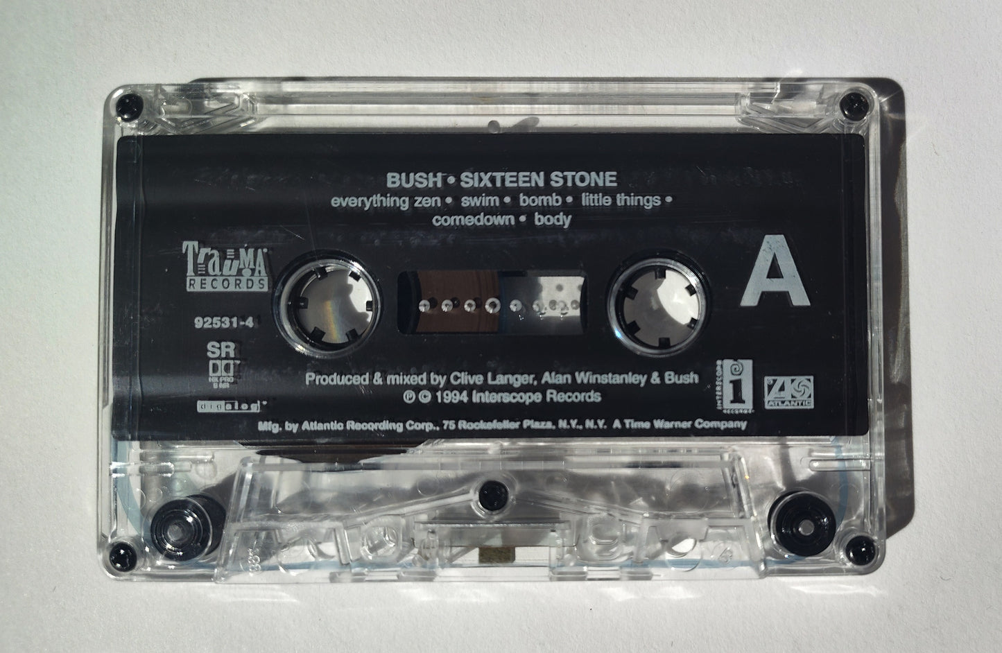 Bush - "Sixteen Stone" - CASSETTE TAPE (SR DIGalog HX PRO) VG+/VG+