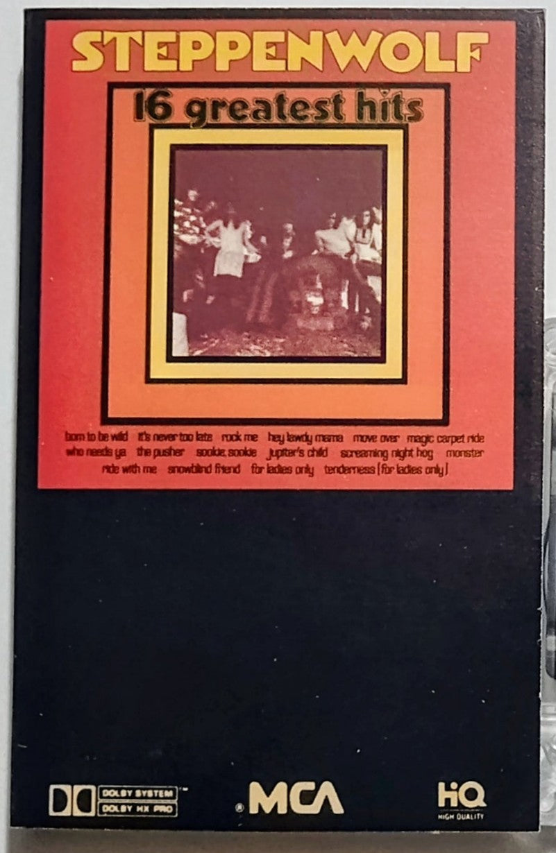 Steppenwolf - "16 Greatest Hits" - CASSETTE TAPE (Canada; clear shell; DOLBY HX PRO) VG+/VG