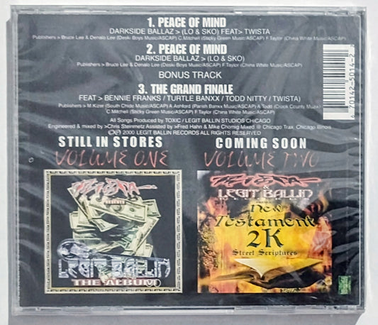 Darkside Ballaz - “Peace Of Mind” - COMPACT DISC (Single) VG/M (Sealed; badly cracked case)