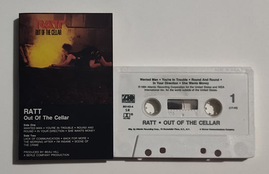 Ratt - "Out Of The Cellar" - CASSETTE TAPE (SR; DOLBY HX PRO) VG+/VG+