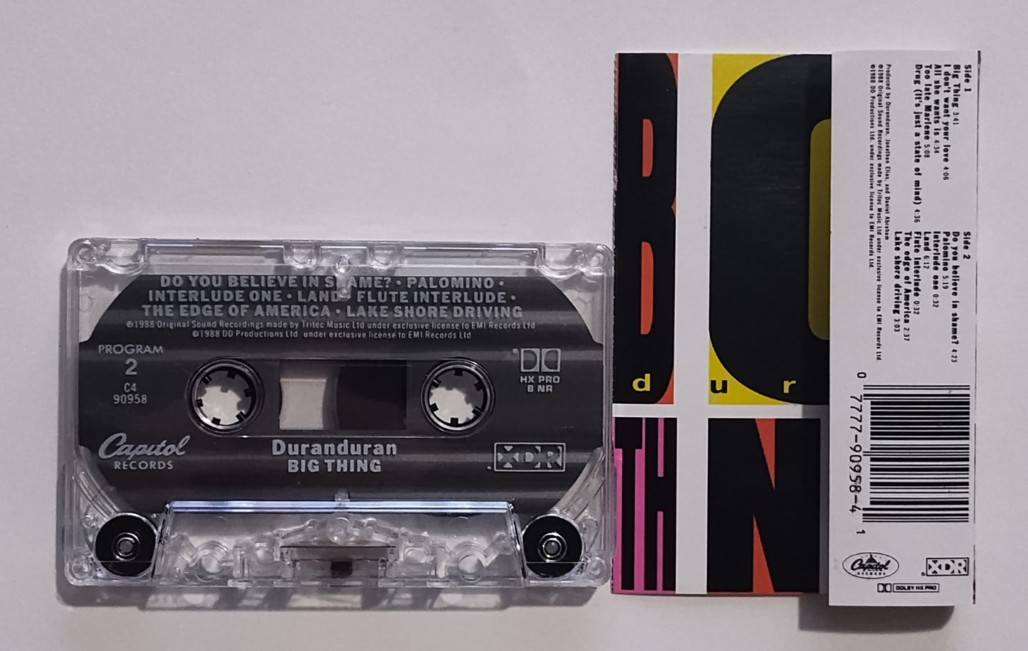 Duran Duran - "Big Thing" - CASSETTE TAPE (XDR; DOLBY HX PRO B NR) VG+/VG+