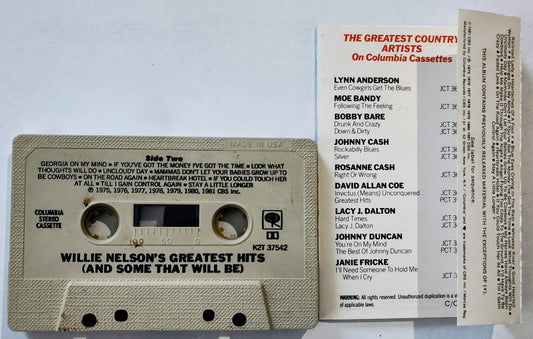Willie Nelson - “Willie Nelson’s Greatest Hits (And Some That Will Be)” - CASSETTE TAPE VG+/VG+