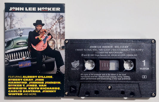 John Lee Hooker - "Mr. Lucky" - CASSETTE TAPE (Canada; black shell) VG/VG+