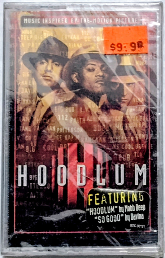 Various Artists - “Hoodlum Soundtrack” - CASSETTE TAPE NM/M (Sealed with worn hype sticker; loose seal; cracked cover)