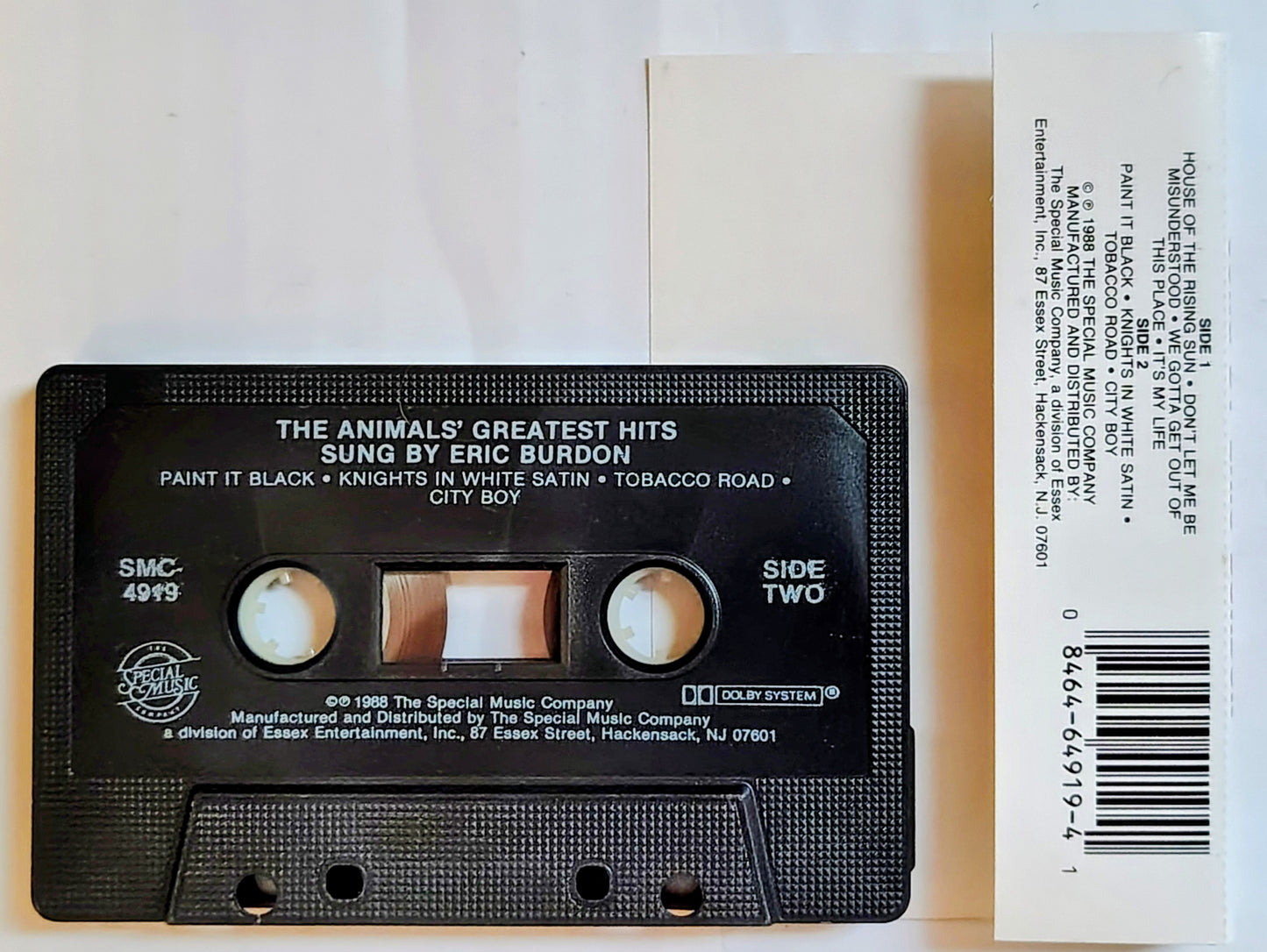 Eric Burdon (The Eric Burdon Band) - “The Animals Greatest Hits Sung By Eric Burdon” - CASSETTE TAPE VG+/VG+
