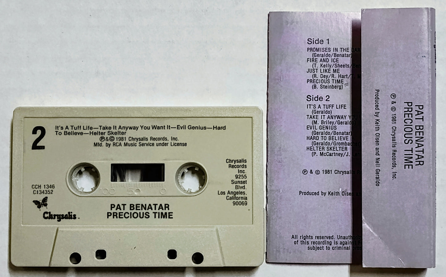 Pat Benatar - “Precious Time” - CASSETTE TAPE (RCA Club) VG+/VG+