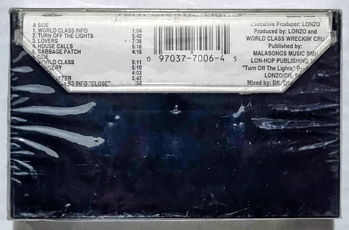World Class Wreckin’ Cru - “Turn Off The Lights (Before The Attitude) - CASSETTE TAPE NM/M (Sealed with hype sticker; clean tear in cellophane)