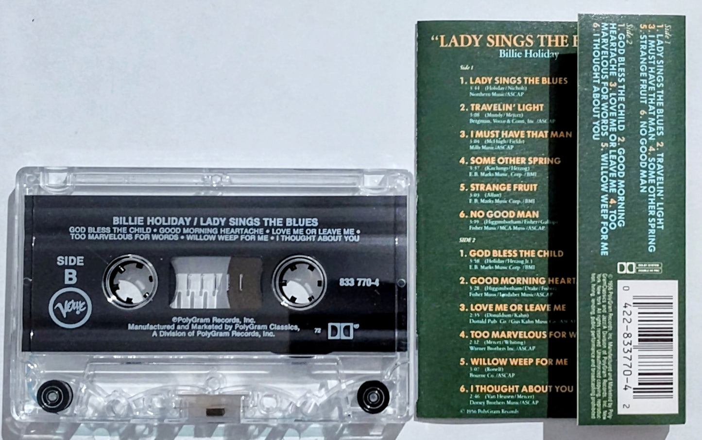 Billie Holiday - “Lady Sings The Blues” - CASSETTE TAPE VG+/VG+